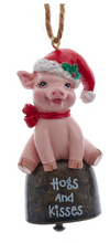 Load image into Gallery viewer, CALF/PIGLET ON FARM BELL ORNAMENT
