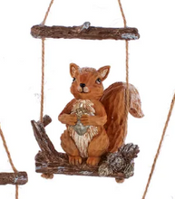 Load image into Gallery viewer, ANIMALS ON LOG SWING ORNAMENT
