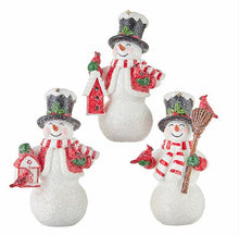 Load image into Gallery viewer, SNOWMAN WITH BIRD HOUSE ORNAMENT
