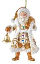 Load image into Gallery viewer, WHITE &amp; GOLD SANTA ORNAMENT
