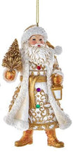 Load image into Gallery viewer, WHITE &amp; GOLD SANTA ORNAMENT
