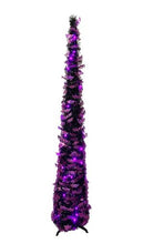 Load image into Gallery viewer, 5.5 FOOT PRE-LIT BLACK WITH PURPLE BATS SLIM TREE
