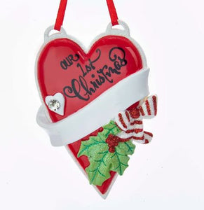 "OUR 1ST CHRISTMAS" HEART ORNAMENT