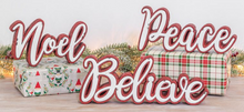 Load image into Gallery viewer, RUSTIC BELIEVE, NOEL OR PEACE SIGN
