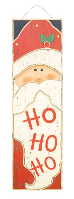 HO HO HO WOODEN SANTA SIGN