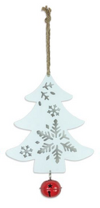 METAL TREE WITH BELL ORNAMENT