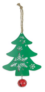 METAL TREE WITH BELL ORNAMENT