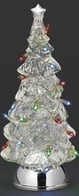 Load image into Gallery viewer, LIGHTED SWIRL TREE WITH LIGHTED BULBS &amp; SILVER BASE
