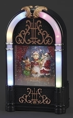 LIGHTED SWIRL JUKE BOX SANTA AND BAND