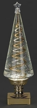 Load image into Gallery viewer, LIGHTED SWIRL GOLD &amp; SILVER SPIRAL TREE  WITH GOLD BASE
