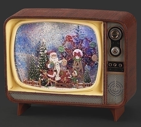MUSICAL LIGHTED SWIRL TV - SANTA FERRIS WHEEL