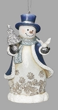Load image into Gallery viewer, SNOWMAN ORNAMENT - NAVY &amp; WHITE
