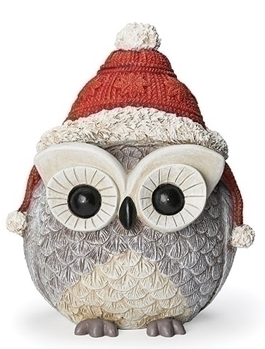 PUDGY OWL WITH SANTA HAT