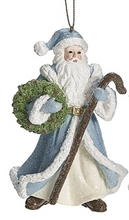 Load image into Gallery viewer, BLUE SANTA ORNAMENT
