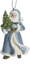 Load image into Gallery viewer, BLUE SANTA ORNAMENT
