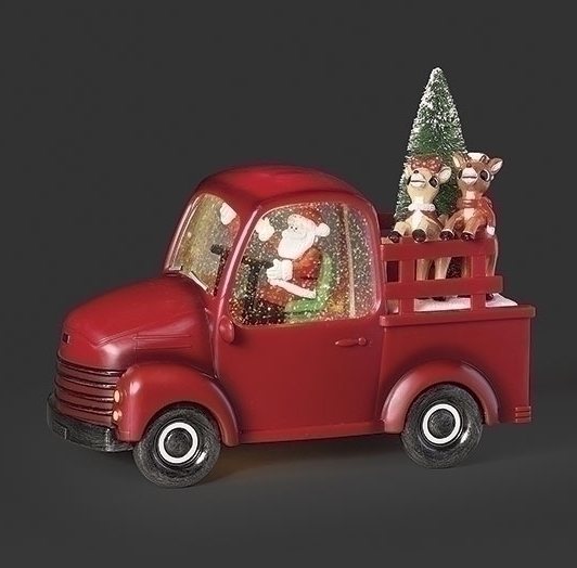 LIGHTED SWIRL RUDOLPH RED TRUCK