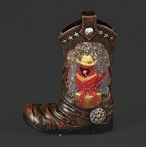 LIGHTED CARDINAL BOOT SHIMMERING MERRY LITE