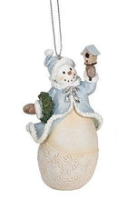 Load image into Gallery viewer, SNOWMAN BLUE LEAF ORNAMENT
