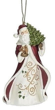 Load image into Gallery viewer, SANTA POINSETTIA WITH SWIRL DESIGN ORNAMENT
