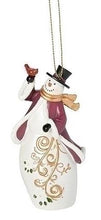 Load image into Gallery viewer, SNOWMAN POINSETTIA WITH SWIRL DESIGN ORNAMENT
