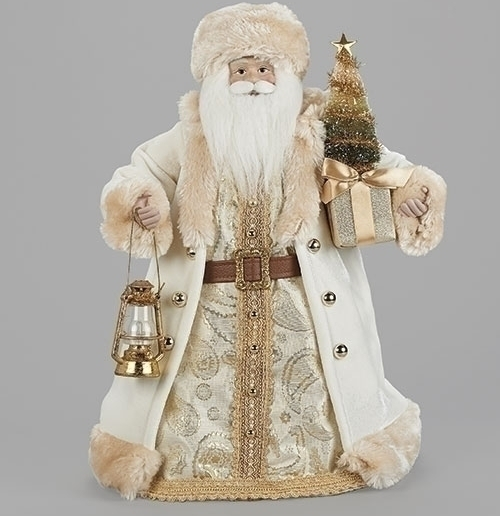 IVORY & GOLD SANTA TREE TOPPER