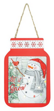 Load image into Gallery viewer, SNOWMAN RED JAR HANGER
