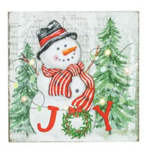 JOY SNOWMAN CARDINAL LIGHT UP