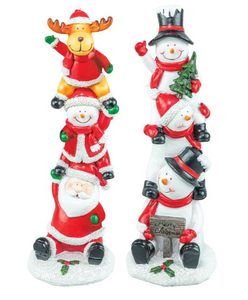 MERRY SANTA & SNOWMAN OR REINDEER STACKER