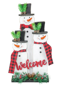 WELCOME SNOWMAN TRIO STANDER