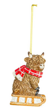 Load image into Gallery viewer, HIGHLAND CALF SLEDDER ORNAMENT
