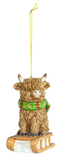 Load image into Gallery viewer, HIGHLAND CALF SLEDDER ORNAMENT
