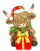Load image into Gallery viewer, HOLLY JOLLY HIGHLAND COW SITTER
