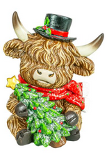 Load image into Gallery viewer, HOLLY JOLLY HIGHLAND COW SITTER
