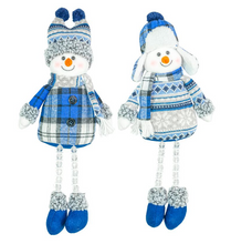 Load image into Gallery viewer, WINTER BLUES SNOWMAN BEAD LEG SITTER
