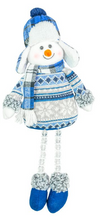 Load image into Gallery viewer, WINTER BLUES SNOWMAN BEAD LEG SITTER
