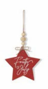 WOOD AMERICANA STAR ORNAMENT