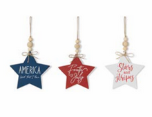 Load image into Gallery viewer, WOOD AMERICANA STAR ORNAMENT
