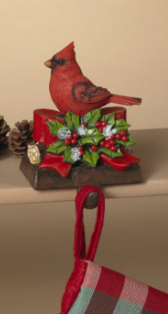 HOLIDAY CARDINAL STOCKING HOLDER