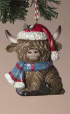 Load image into Gallery viewer, HOLIDAY HIGHLAND COW ORNAMENT
