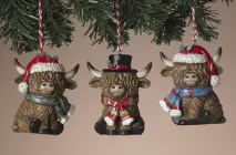 Load image into Gallery viewer, HOLIDAY HIGHLAND COW ORNAMENT
