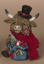 Load image into Gallery viewer, HOLIDAY HIGHLAND COW WITH GIFT
