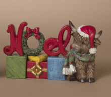 Load image into Gallery viewer, HOLIDAY HIGHLAND COW WITH WREATH SIGN
