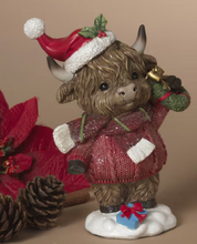 Load image into Gallery viewer, STANDING HOLIDAY HIGHLAND COW
