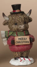 Load image into Gallery viewer, STANDING HOLIDAY HIGHLAND COW
