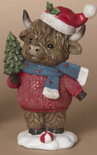 Load image into Gallery viewer, STANDING HOLIDAY HIGHLAND COW
