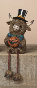 HALLOWEEN HIGHLAND COW SHELF SITTER
