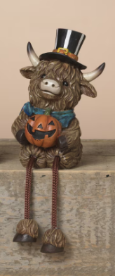 HALLOWEEN HIGHLAND COW SHELF SITTER