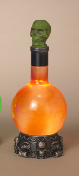 LIGHTED HALLOWEEN SPINNING SMOKY WATER GLOBE BOTTLE