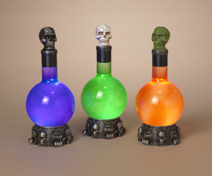 LIGHTED HALLOWEEN SPINNING SMOKY WATER GLOBE BOTTLE