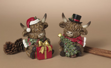 Load image into Gallery viewer, HOLIDAY HIGHLAND COW WEARING SCARF - SMALL
